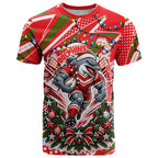 Personalized Dolphins Rugby Christmas T Shirt Holiday Mascot Graphic Art Festive Lights Bow