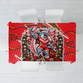 Personalized Dolphins Rugby Christmas Tablecloth Holiday Mascot Graphic Art Festive Lights Bow