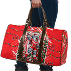 Personalized Dolphins Rugby Christmas Travel Bag Holiday Mascot Graphic Art Festive Lights Bow