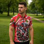 Personalized Dolphins Rugby Christmas Zipper Polo Shirt Holiday Mascot Graphic Art Festive Lights Bow