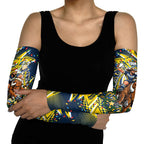 Personalized North Queensland Cowboys Rugby Christmas Arm Sleeves Holiday Mascot Graphic Art Festive Lights Bow