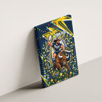 Personalized North Queensland Cowboys Rugby Christmas Canvas Wall Art Holiday Mascot Graphic Art Festive Lights Bow
