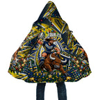 Personalized North Queensland Cowboys Rugby Christmas Cloak Holiday Mascot Graphic Art Festive Lights Bow