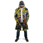 Personalized North Queensland Cowboys Rugby Christmas Cloak Holiday Mascot Graphic Art Festive Lights Bow