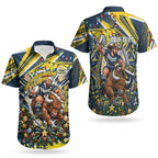 Personalized North Queensland Cowboys Rugby Christmas Couples Matching Summer Maxi Dress and Hawaiian Shirt Holiday Mascot Graphic Art Festive Lights Bow