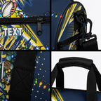 Personalized North Queensland Cowboys Rugby Christmas Duffle Bag Holiday Mascot Graphic Art Festive Lights Bow