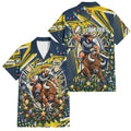 Personalized North Queensland Cowboys Rugby Christmas Family Matching Summer Maxi Dress and Hawaiian Shirt Holiday Mascot Graphic Art Festive Lights Bow