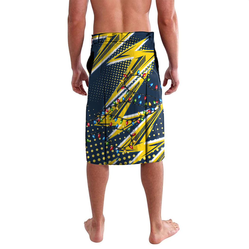 Personalized North Queensland Cowboys Rugby Christmas Lavalava Holiday Mascot Graphic Art Festive Lights Bow