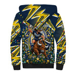 Personalized North Queensland Cowboys Rugby Christmas Sherpa Hoodie Holiday Mascot Graphic Art Festive Lights Bow
