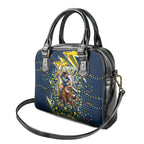 Personalized North Queensland Cowboys Rugby Christmas Shoulder Handbag Holiday Mascot Graphic Art Festive Lights Bow