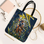 Personalized North Queensland Cowboys Rugby Christmas Tote Bag Holiday Mascot Graphic Art Festive Lights Bow