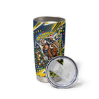 Personalized North Queensland Cowboys Rugby Christmas Tumbler Cup Holiday Mascot Graphic Art Festive Lights Bow