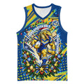 Personalized Parramatta Eels Rugby Christmas Basketball Jersey Holiday Mascot Graphic Art Festive Lights Bow