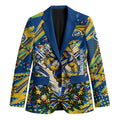 Personalized Parramatta Eels Rugby Christmas Blazer Holiday Mascot Graphic Art Festive Lights Bow