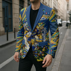 Personalized Parramatta Eels Rugby Christmas Blazer Holiday Mascot Graphic Art Festive Lights Bow
