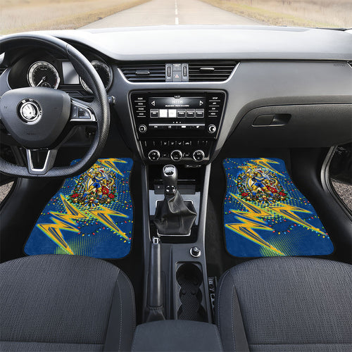 Personalized Parramatta Eels Rugby Christmas Car Mats Holiday Mascot Graphic Art Festive Lights Bow