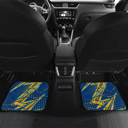 Personalized Parramatta Eels Rugby Christmas Car Mats Holiday Mascot Graphic Art Festive Lights Bow
