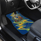 Personalized Parramatta Eels Rugby Christmas Car Mats Holiday Mascot Graphic Art Festive Lights Bow