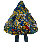 Personalized Parramatta Eels Rugby Christmas Cloak Holiday Mascot Graphic Art Festive Lights Bow