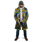 Personalized Parramatta Eels Rugby Christmas Cloak Holiday Mascot Graphic Art Festive Lights Bow