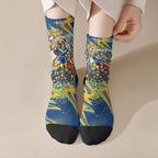Personalized Parramatta Eels Rugby Christmas Crew Socks Holiday Mascot Graphic Art Festive Lights Bow