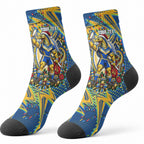 Personalized Parramatta Eels Rugby Christmas Crew Socks Holiday Mascot Graphic Art Festive Lights Bow