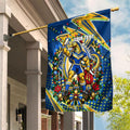Personalized Parramatta Eels Rugby Christmas Garden Flag Holiday Mascot Graphic Art Festive Lights Bow