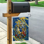 Personalized Parramatta Eels Rugby Christmas Garden Flag Holiday Mascot Graphic Art Festive Lights Bow