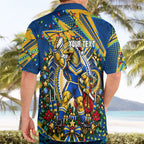 Personalized Parramatta Eels Rugby Christmas Hawaiian Shirt Holiday Mascot Graphic Art Festive Lights Bow