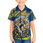 Personalized Parramatta Eels Rugby Christmas Hawaiian Shirt Holiday Mascot Graphic Art Festive Lights Bow