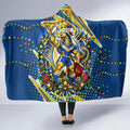 Personalized Parramatta Eels Rugby Christmas Hooded Blanket Holiday Mascot Graphic Art Festive Lights Bow