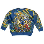 Personalized Parramatta Eels Rugby Christmas Kid Ugly Christmas Sweater Holiday Mascot Graphic Art Festive Lights Bow