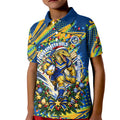 Personalized Parramatta Eels Rugby Christmas Kid Polo Shirt Holiday Mascot Graphic Art Festive Lights Bow