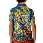 Personalized Parramatta Eels Rugby Christmas Kid Polo Shirt Holiday Mascot Graphic Art Festive Lights Bow