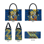 Personalized Parramatta Eels Rugby Christmas Leather Bag Holiday Mascot Graphic Art Festive Lights Bow