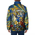 Personalized Parramatta Eels Rugby Christmas Padded Jacket Holiday Mascot Graphic Art Festive Lights Bow