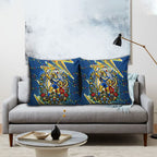 Personalized Parramatta Eels Rugby Christmas Pillow Cover Holiday Mascot Graphic Art Festive Lights Bow
