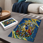 Personalized Parramatta Eels Rugby Christmas Puzzle Holiday Mascot Graphic Art Festive Lights Bow