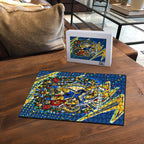 Personalized Parramatta Eels Rugby Christmas Puzzle Holiday Mascot Graphic Art Festive Lights Bow