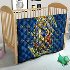 Personalized Parramatta Eels Rugby Christmas Quilt Holiday Mascot Graphic Art Festive Lights Bow
