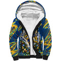 Personalized Parramatta Eels Rugby Christmas Sherpa Hoodie Holiday Mascot Graphic Art Festive Lights Bow