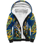 Personalized Parramatta Eels Rugby Christmas Sherpa Hoodie Holiday Mascot Graphic Art Festive Lights Bow