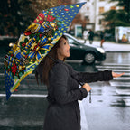 Personalized Parramatta Eels Rugby Christmas Umbrella Holiday Mascot Graphic Art Festive Lights Bow