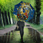 Personalized Parramatta Eels Rugby Christmas Umbrella Holiday Mascot Graphic Art Festive Lights Bow