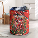 Personalized St. George Illawarra Dragons Rugby Christmas Laundry Basket Holiday Mascot Graphic Art Festive Lights Bow