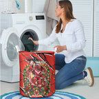 Personalized St. George Illawarra Dragons Rugby Christmas Laundry Basket Holiday Mascot Graphic Art Festive Lights Bow