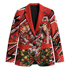 Personalized St. George Illawarra Dragons Rugby Christmas Blazer Holiday Mascot Graphic Art Festive Lights Bow