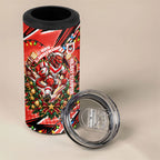 Personalized St. George Illawarra Dragons Rugby Christmas 4 in 1 Can Cooler Tumbler Holiday Mascot Graphic Art Festive Lights Bow