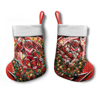 St. George Illawarra Dragons Rugby Christmas Stocking Holiday Mascot Graphic Art Festive Lights Bow