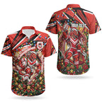 Personalized St. George Illawarra Dragons Rugby Christmas Couples Matching Mermaid Dress and Hawaiian Shirt Holiday Mascot Graphic Art Festive Lights Bow